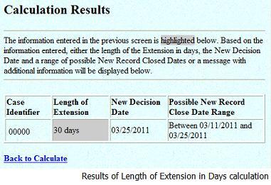 Calculation Results for Extension in Length of Days